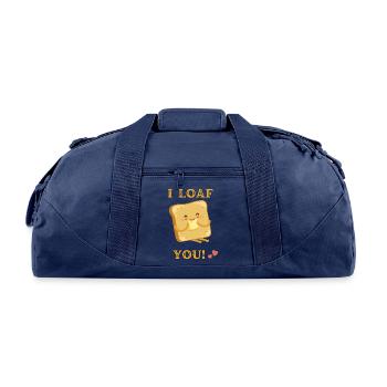 I Loaf You Toast - Recycled Duffel Bag - navy - Front