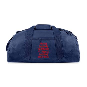 MERRY FUCKING CHRISTMAS HAPPY FUCKING NEW YEAR  - Recycled Duffel Bag - navy - Front