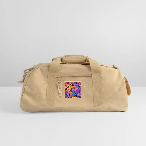 Captivating Neon Elegance Leaf Pattern - Recycled Duffel Bag