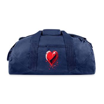 Fragmented Affection,falling heart illustration - Recycled Duffel Bag - navy - Front