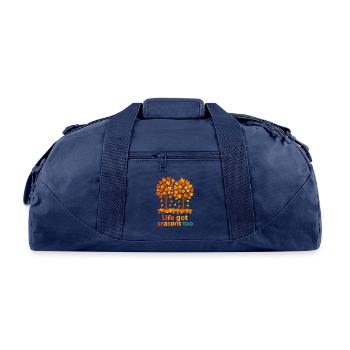 Autumn Trees Life Got Seasons Too - Recycled Duffel Bag - navy - Front