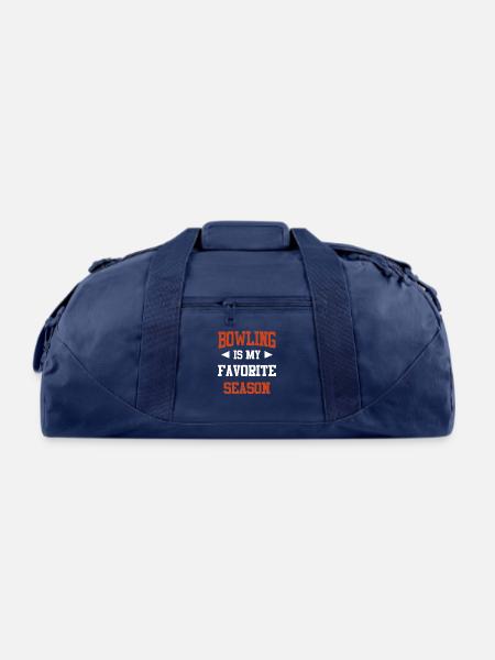 Bowling is my Favorite Season Funny Saying for - Recycled Duffel Bag - navy