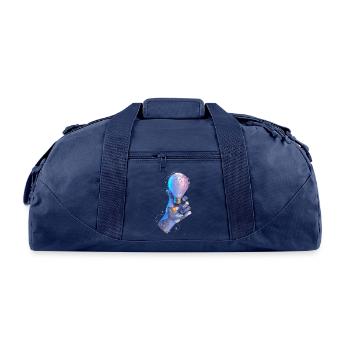 3D flashlight just in purple color - Recycled Duffel Bag - navy - Front