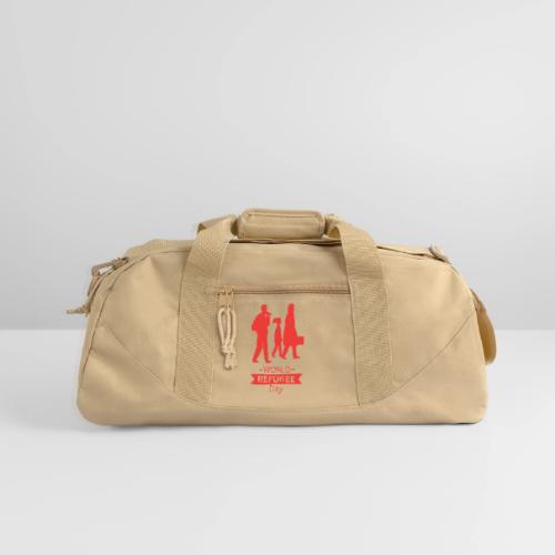 world refugee day red - Recycled Duffel Bag