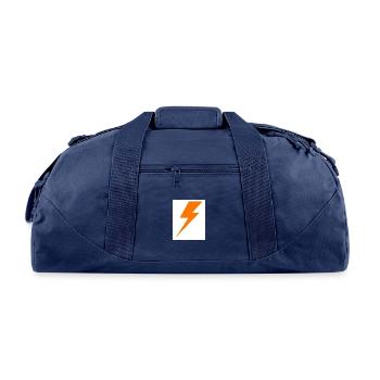 Orange Lightning Bolt Icon - Recycled Duffel Bag - navy - Front