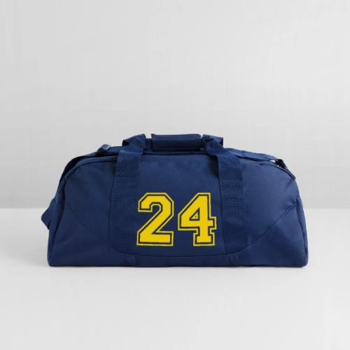 Number 24 in a classic athletic collegiate font - Recycled Duffel Bag