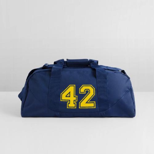 Number 42 in a classic athletic collegiate font - Recycled Duffel Bag