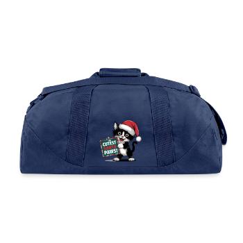Cutest Santa Paws - Recycled Duffel Bag - navy - Back
