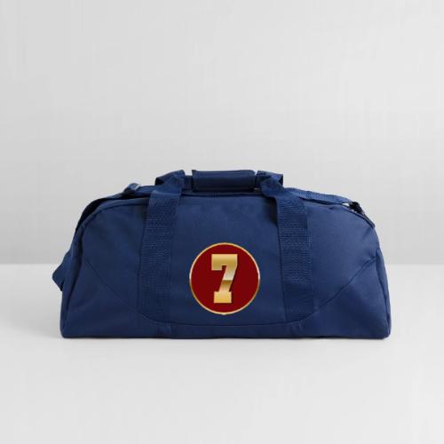 Number 7 in Gold Varsity Font - Recycled Duffel Bag