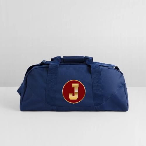 Letter J – Capital Varsity Alphabet Monogram - Recycled Duffel Bag