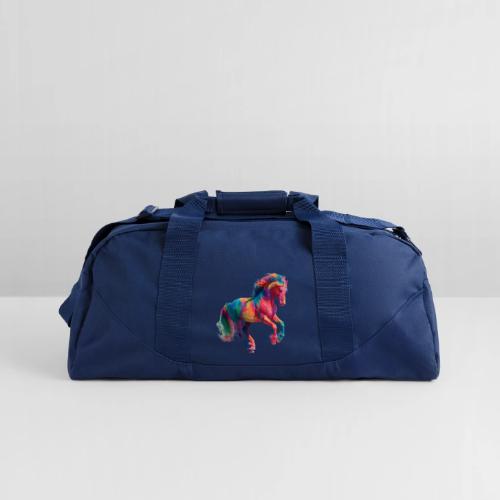 Colorful Paint Splatter Horse Art - Recycled Duffel Bag