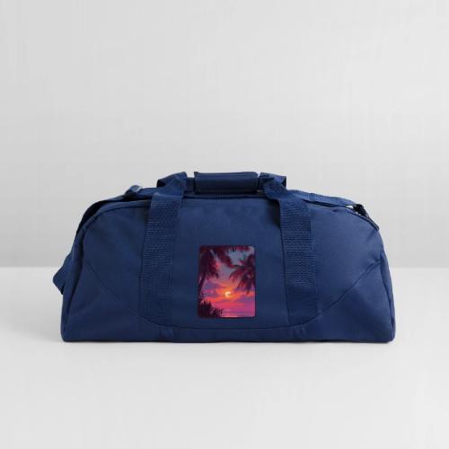 Tropical Sunset Palm Silhouette Design - Recycled Duffel Bag