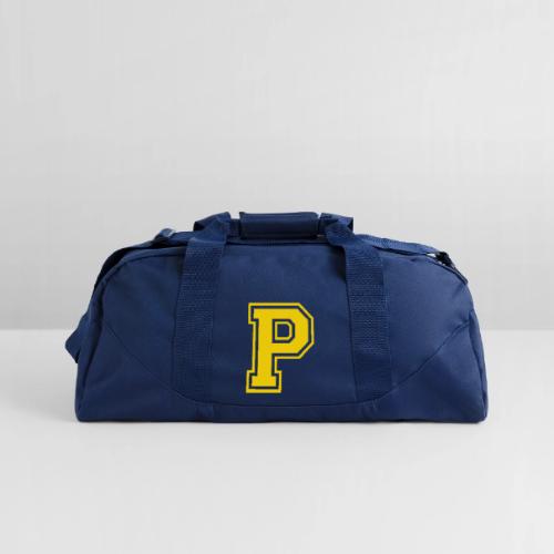 Letter P – Capital Athletic Alphabet Monogram - Recycled Duffel Bag