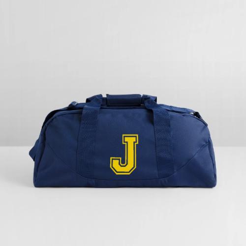 Letter J – Capital Athletic Alphabet Monogram - Recycled Duffel Bag