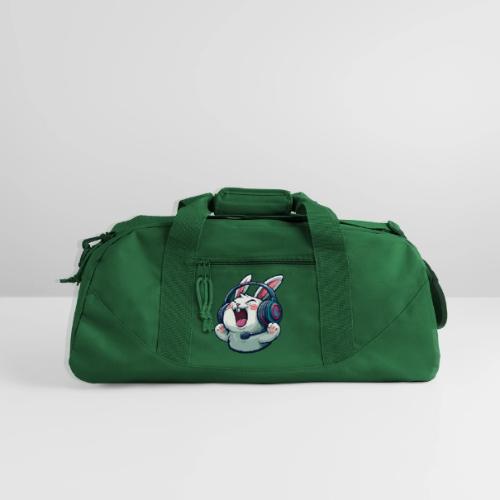 Gamer Bunny Headset Cartoon Design - Recycled Duffel Bag