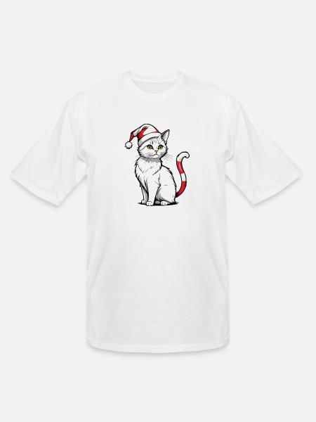 White Christmas Cat - Men's Tall T-Shirt - white