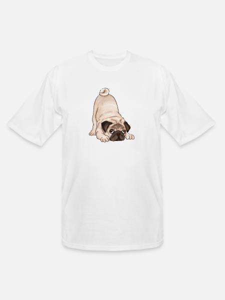 Dog with Face - Men's Tall T-Shirt - white