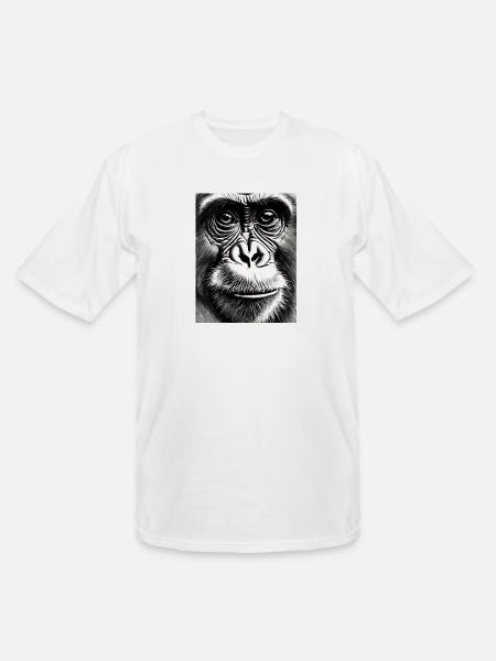 Chimp in Charcoal - Men's Tall T-Shirt - white
