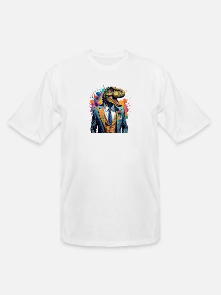 Dinosaur in suit - Men's Tall T-Shirt - white