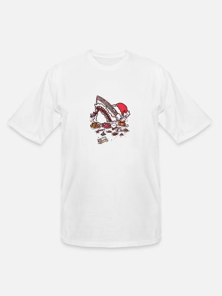 Jolly St Nick Shark - Men's Tall T-Shirt - white