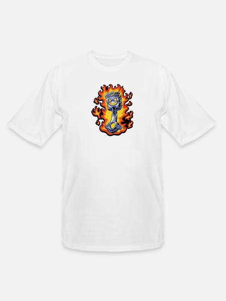 Flaming Piston Mascot - Men's Tall T-Shirt - white
