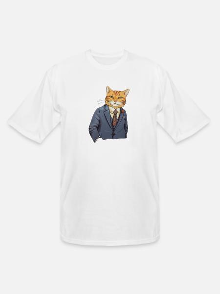 Cat in a Suit - Men's Tall T-Shirt - white
