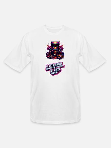 Neon Level Up Arcade - Men's Tall T-Shirt - white