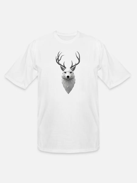 Geometric Winter Elk Illustration - Men's Tall T-Shirt - white