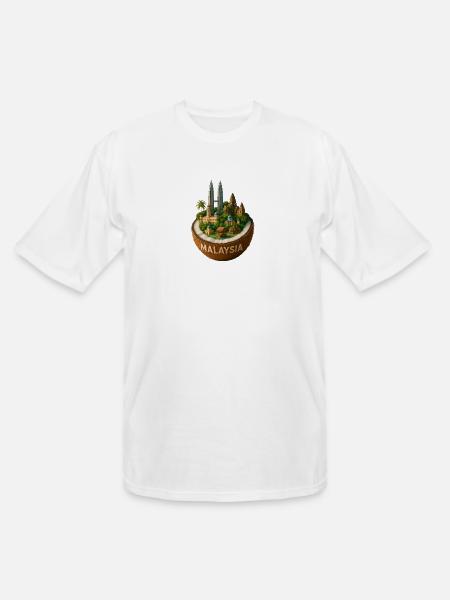 Malaysia Coconut Cityscape - Men's Tall T-Shirt - white