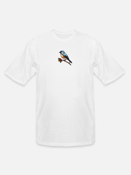 طائر السعادة الصغير - تصميم فني. - Men's Tall T-Shirt - white