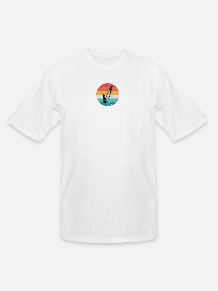 Retro Windsurf Sunset Circle - Men's Tall T-Shirt - white