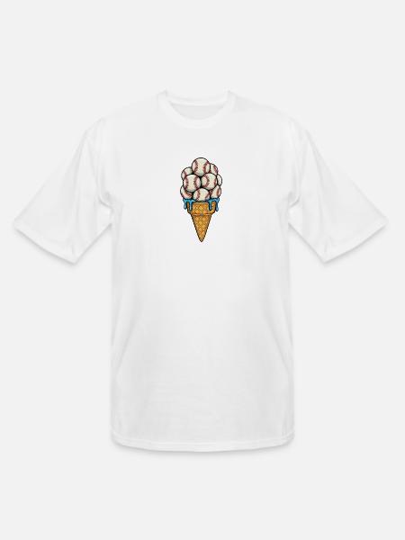 Baseball Ice Cream Cone - Men's Tall T-Shirt - white