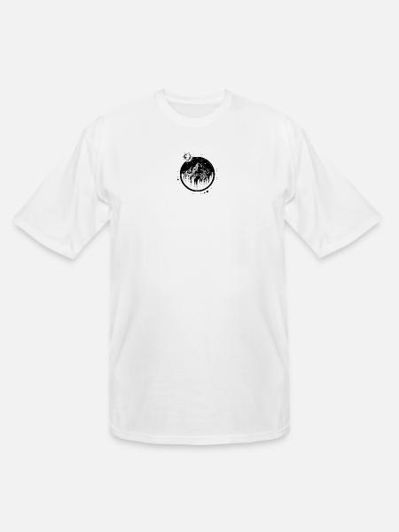 Monochrome Mountain Circle - Men's Tall T-Shirt - white