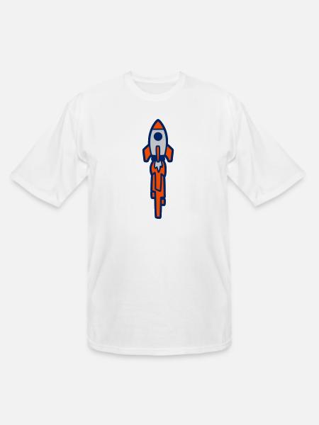 Launching Rocket Silhouette - Men's Tall T-Shirt - white