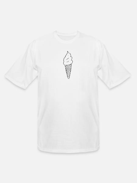 Minimal Ice Cream Cone Line Art - Men's Tall T-Shirt - white