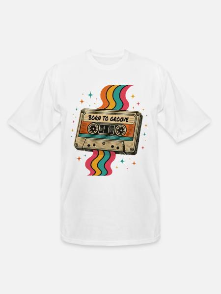 Vintage Boho Cassette Tape Design - Men's Tall T-Shirt - white