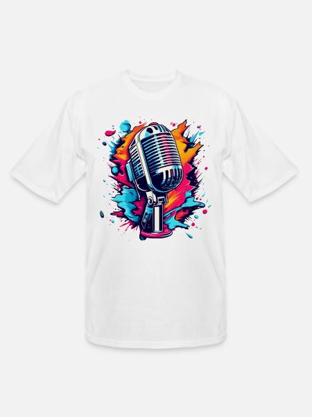 Colourful Microphone Splash - Men's Tall T-Shirt - white