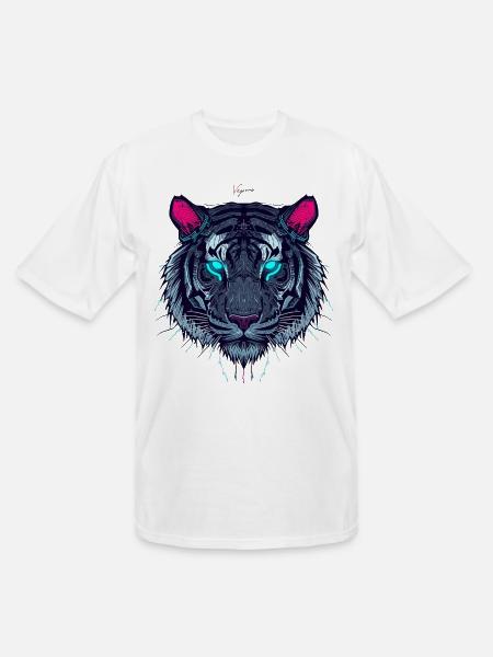 Neon Circuit Tiger - Men's Tall T-Shirt - white