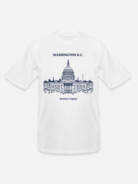 Capitol Skyline in Blue - Men's Tall T-Shirt - white