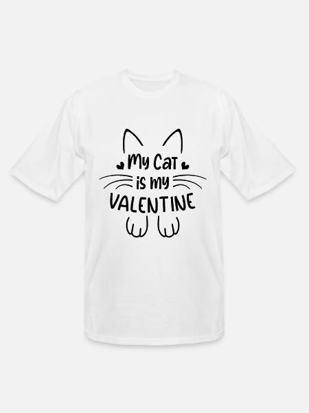 My Cat is My Valentines - Men's Tall T-Shirt - white
