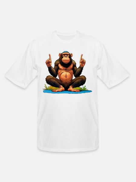 Monkey Yoga / Yogi Monkey - Men's Tall T-Shirt - white