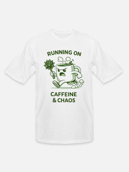 Running on Caffeine & Chaos - Men's Tall T-Shirt - white
