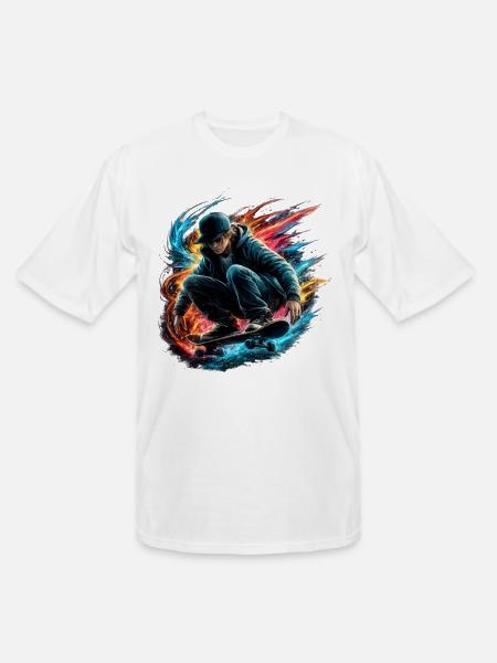 Neon Splash Skate Rider - Men's Tall T-Shirt - white