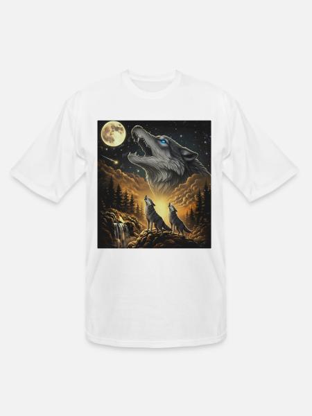 Moon Moonlight Howl Wolves Night - Men's Tall T-Shirt - white