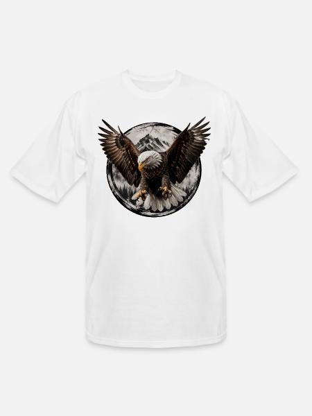 Eagle Over Mountain Circle - Men's Tall T-Shirt - white