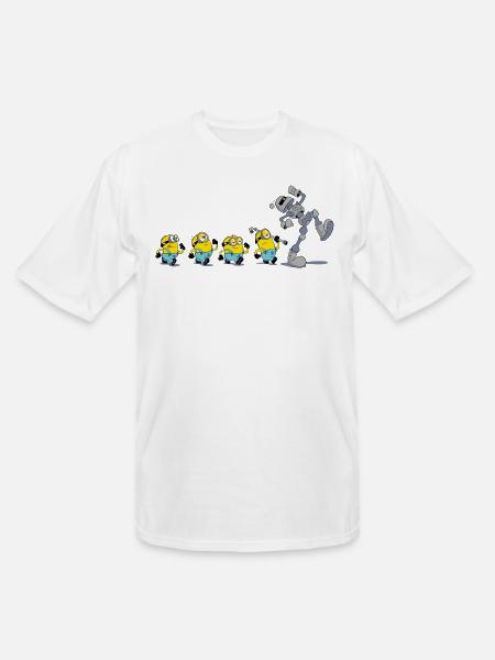 Minions In A Row With Robot - Men's Tall T-Shirt - white