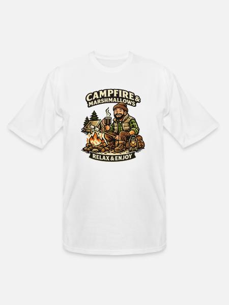 Campfire & Marshmallows Cozy Tee - Men's Tall T-Shirt - white