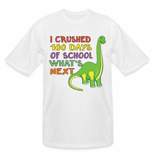100 Days of School Dinosaur 100th Day Student Kids - Men's Tall T-Shirt
