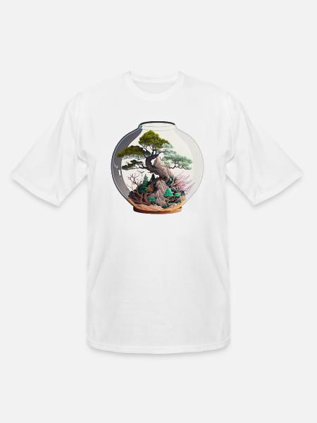 Bonsai Tree Terrarium - Men's Tall T-Shirt - white
