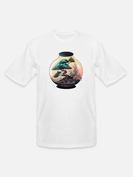 Bonsai Tree Terrarium - Men's Tall T-Shirt - white